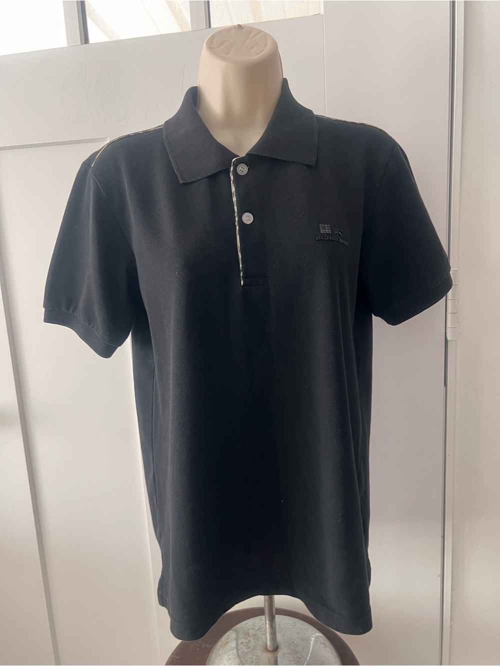 Burberry Black Short-Sleeve Polo with Subtle Logo